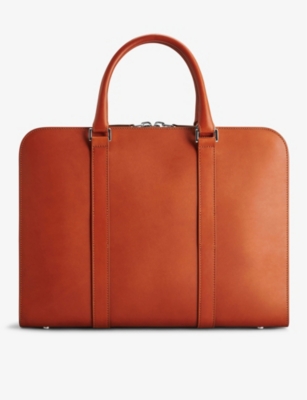 Carl Friedrik Mens Cognac Palissy Leather Briefcase