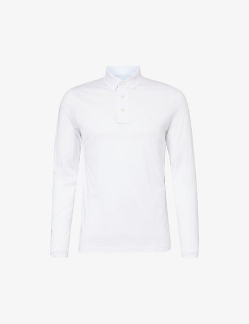 EMPORIO ARMANI: Rubberised-logo regular-fit woven polo shirt