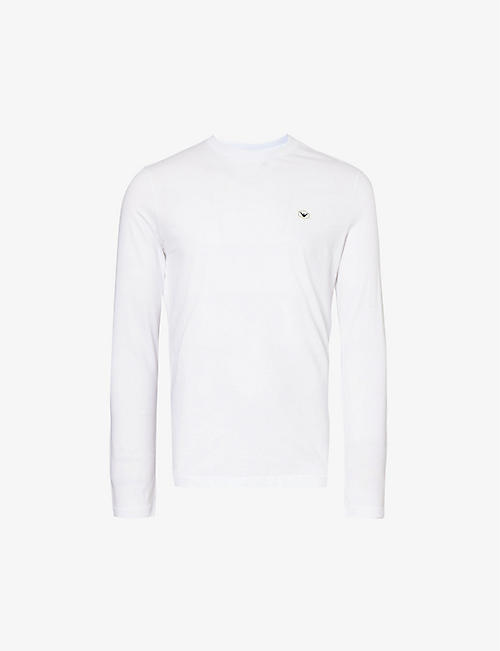 EMPORIO ARMANI: Brand-patch long-sleeved cotton-jersey T-shirt