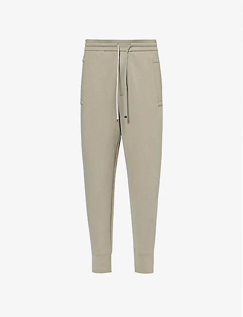 EMPORIO ARMANI: Slip-pocket drawstring-waist stretch cotton-blend jogging bottoms