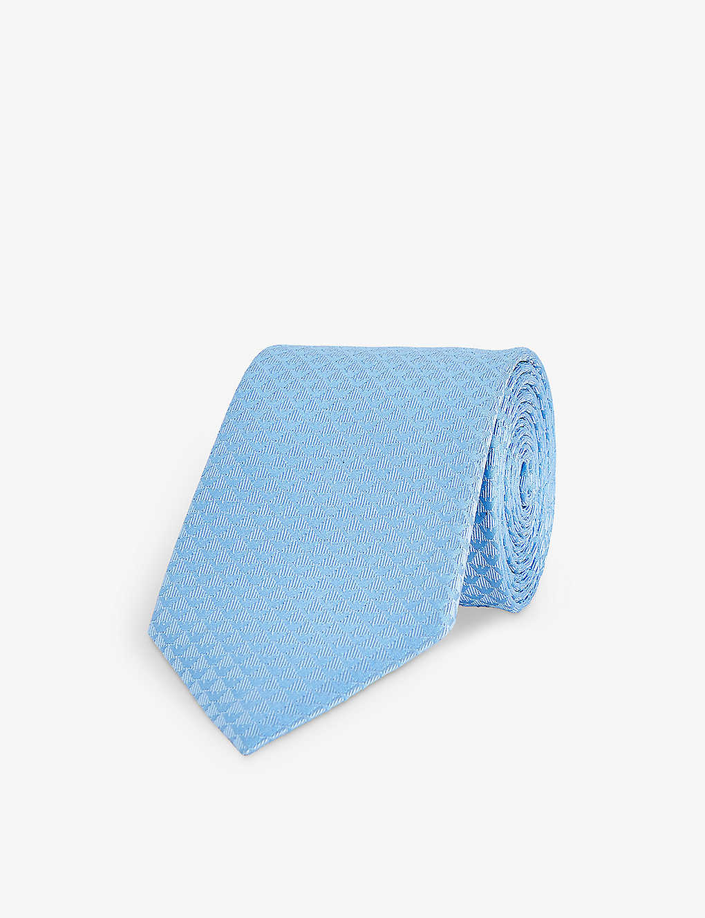 Emporio Armani Mens Carta Da Zucchero Branded-pattern Silk Tie