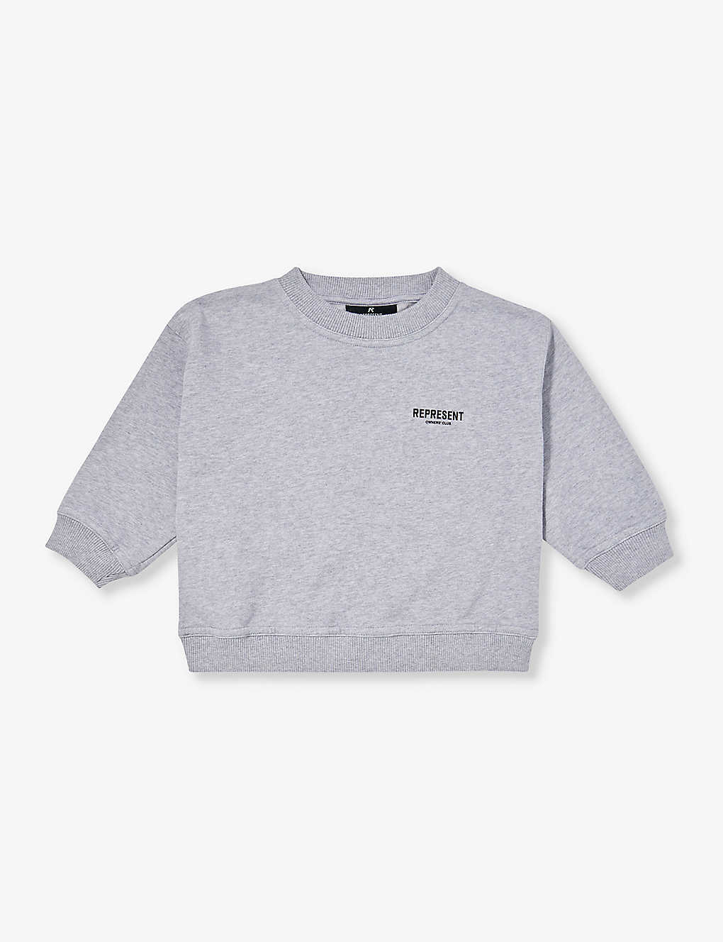 Represent Kids' Logo-print Cotton-jersey Sweatshirt 1 - 4 Years In Ash Grey/black