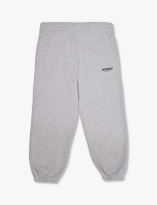 Represent Kids' Logo-print Relaxed-fit Cotton-jersey Jogging Bottoms 1 - 4 Years In Grey