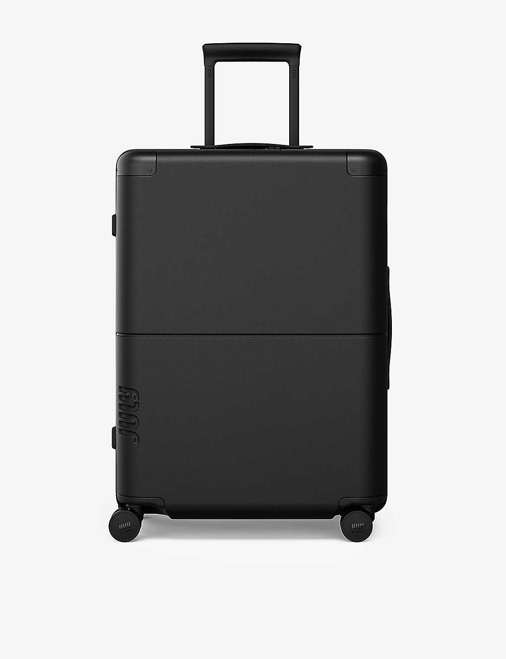 July Charcoal Checked Luggage Polycarbonate Suitcase 66cm
