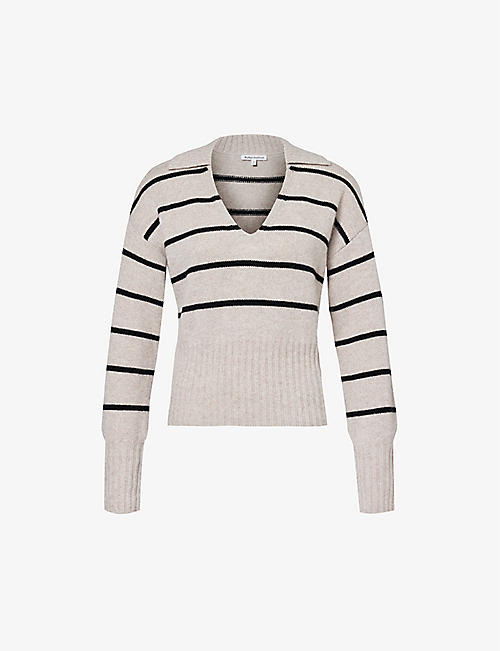 REFORMATION: Beckie striped-pattern recycled-cashmere blend jumper