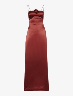 REFORMATION: Frankie Rosette sleeveless silk maxi dress