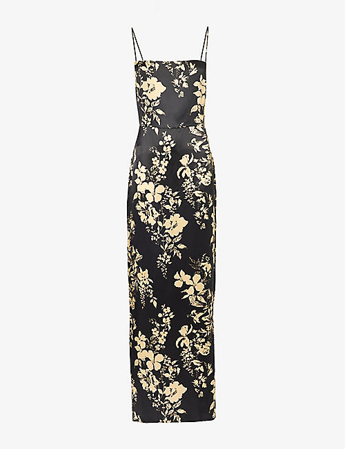 REFORMATION: Frankie floral-print slim-fit silk maxi dress