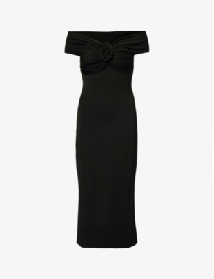 reformation fiorello knit dress Neckline: Off the Shoulder