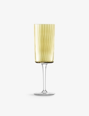 Shop Lsa Gems Assorted-design Glass Champagne Flutes Set Of Four