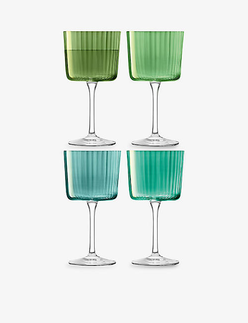 LSA: Gems pleated-texture glass wine glasses set of four