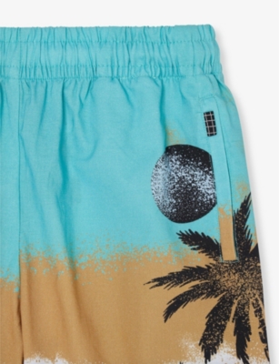 Shop Molo Adi Alien Tourists Organic-cotton Shorts 4-12 Years In Holiday Island