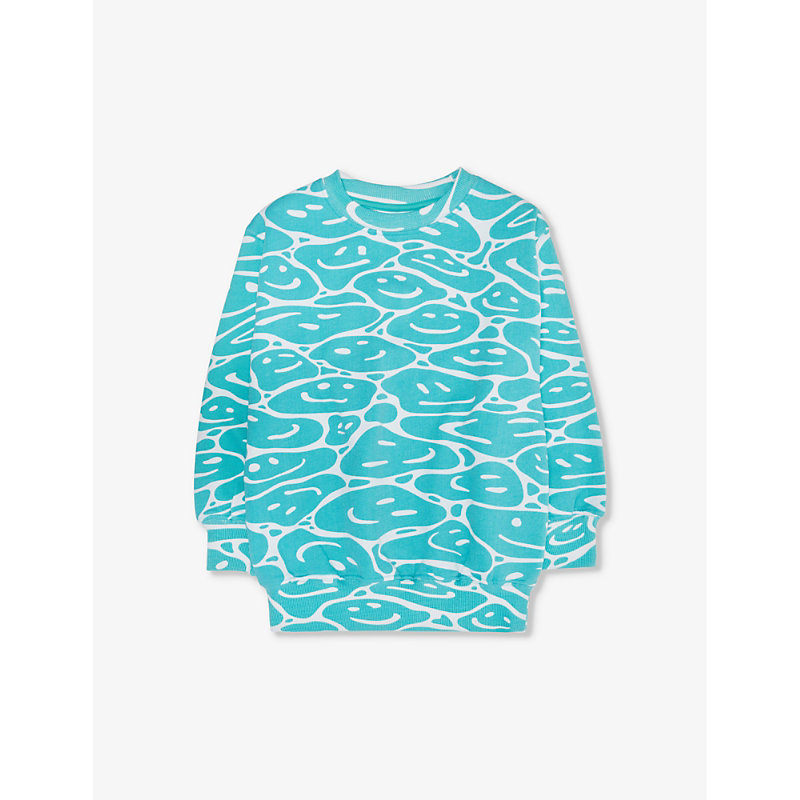 Molo Boys Waves Of Joy Kids Monti Wave-print Organic-cotton Sweatshirt 4-12 Years