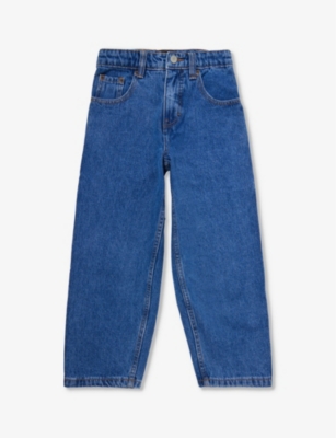 Molo Boys Stone Denim Kids Aiden Straight-leg Organic Denim-blend Jeans 6-12 Years In Blue
