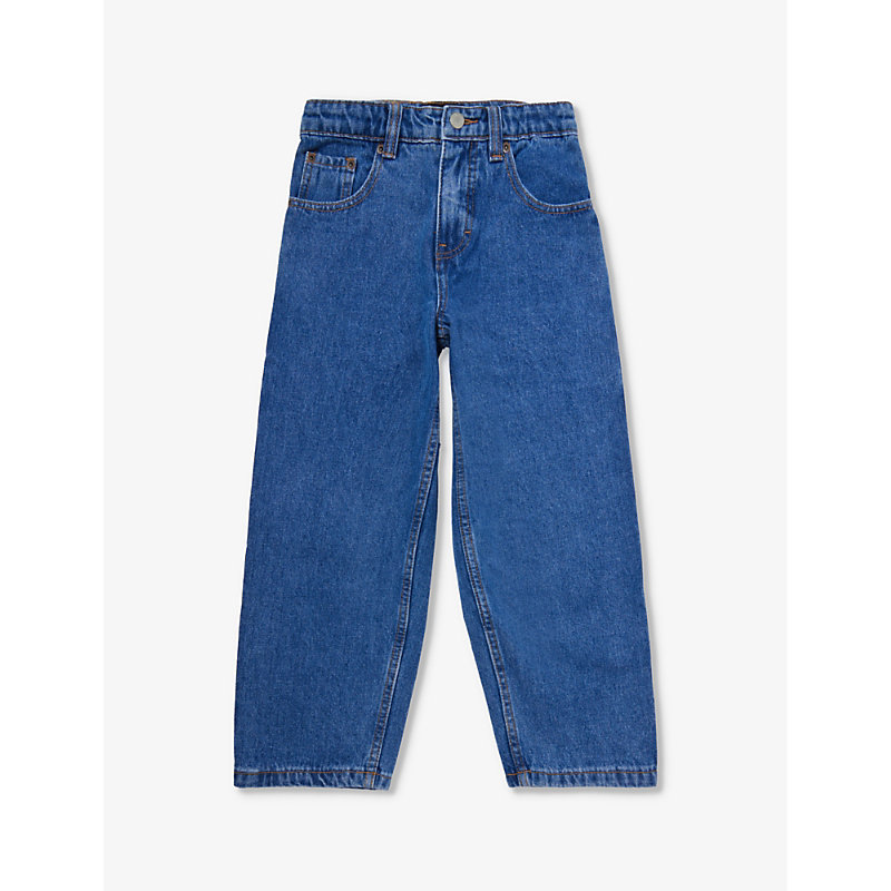 Molo Boys Stone Denim Kids Aiden Straight-leg Organic Denim-blend Jeans 6-12 Years In Blue