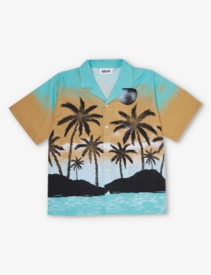 Molo Boys Holiday Island Kids Rui Holiday Island Organic-cotton Shirt 3-12 Years