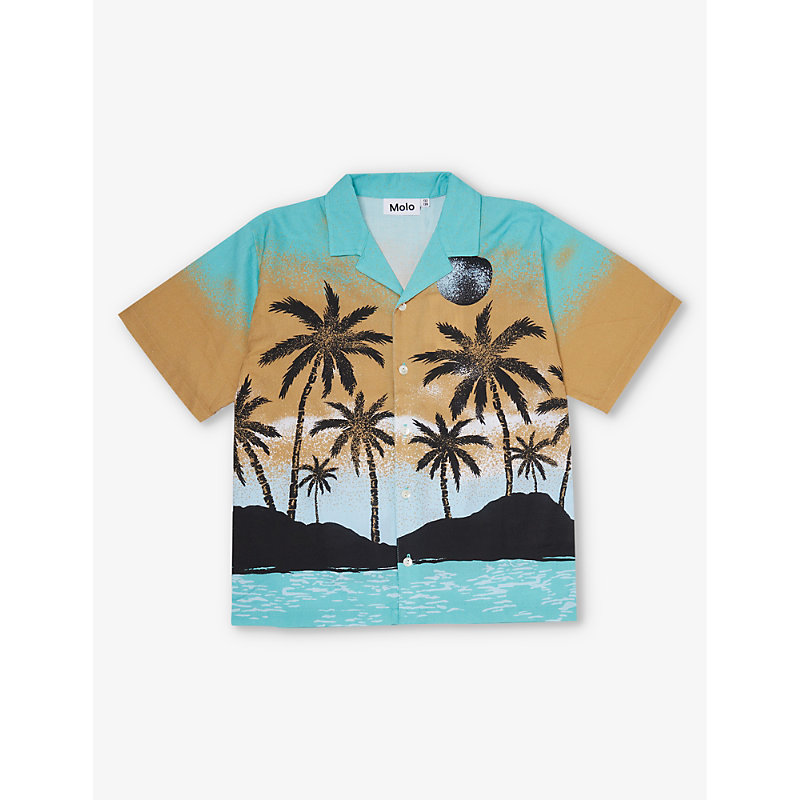 Molo Boys Holiday Island Kids Rui Holiday Island Organic-cotton Shirt 3-12 Years