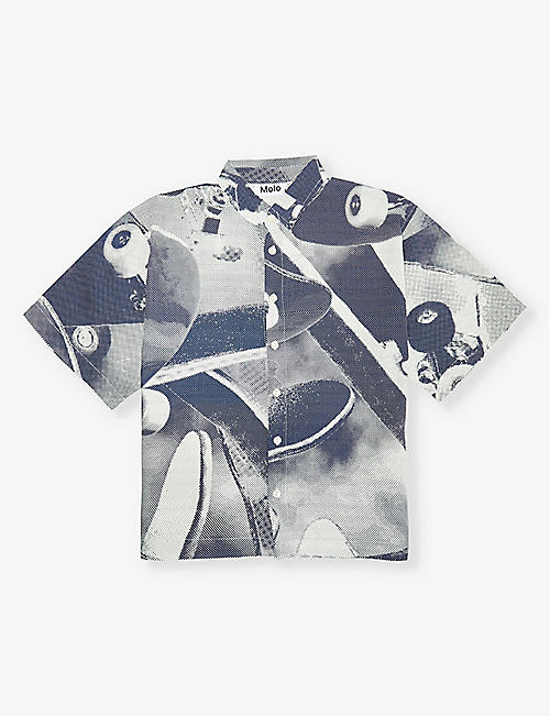 MOLO: Richie abstract-print woven shirt 3-12 years