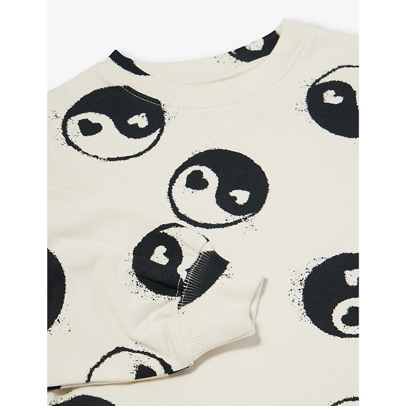 Shop Molo Girls Simple Yin Yang Kids Monti Yin-yang Organic-cotton Sweatshirt 4-12 Years