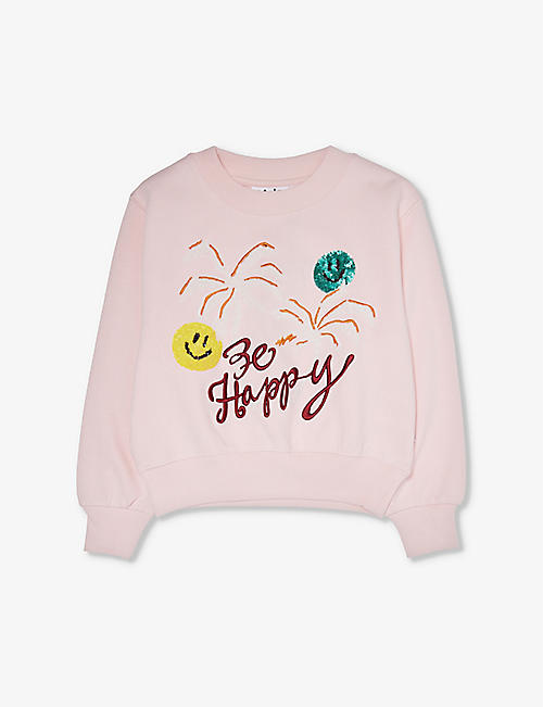 MOLO: Marge palm-embroidered organic-cotton sweatshirt 4-12 years