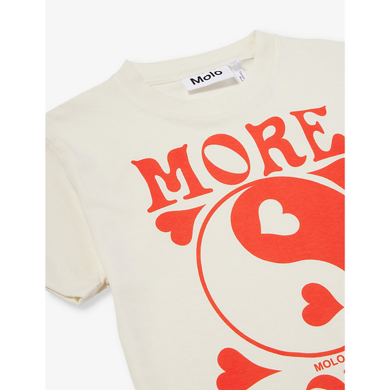 Shop Molo Girls Sea Shell Kids Roxo More Love Short-sleeve Organic-cotton T-shirt 4-12 Years In White