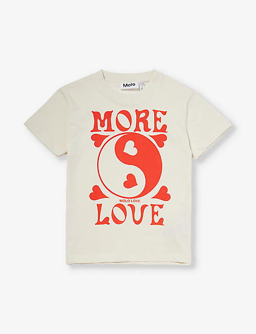 MOLO: Roxo More Love short-sleeve organic-cotton T-shirt 4-12 years