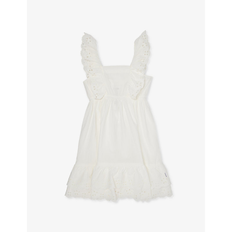 Molo Girls White Kids Ceelos Broderie-anglaise Organic-cotton Dress 3-14 Years