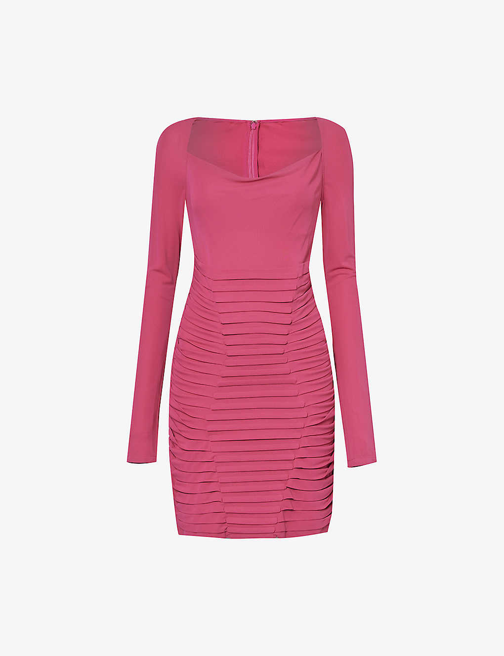 Dion Lee Womens Candy Long-sleeved Boning-detail Woven Mini Dress In Pink