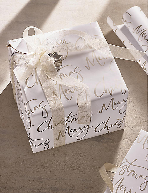 THE WHITE COMPANY: Merry Christmas wrapping paper 10m