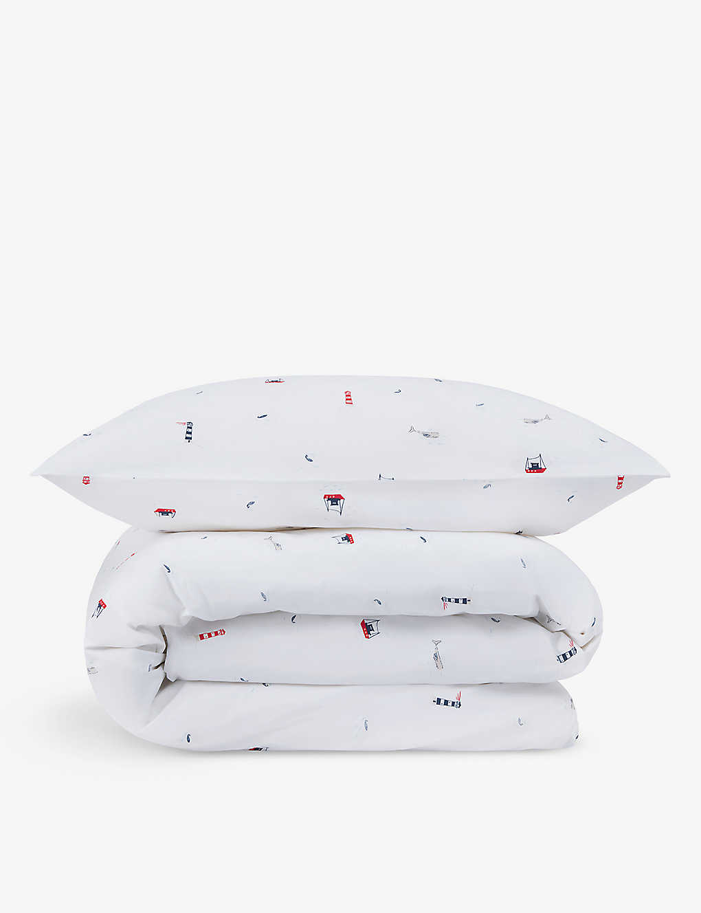 The Little White Company Multi Anglesey Nautical-print Cotton-blend Cot Bed Set 120cm X 140cm