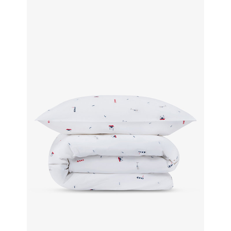 The Little White Company Multi Anglesey Nautical-print Single Cotton Bed Linen