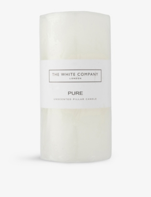 THE WHITE COMPANY: Pure unscented medium wax pillar candle 580g