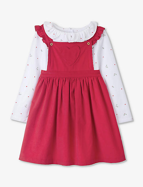 THE LITTLE WHITE COMPANY: Heart and holly-print cotton two-piece set 18 months - 6 years