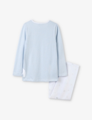 Shop The Little White Company Umi Polar Bear Cotton Pyjamas 1-5 Years Blu In Blue