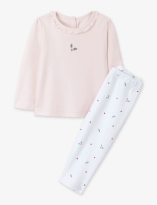 THE LITTLE WHITE COMPANY Hearts and Holly organic cotton pyjama