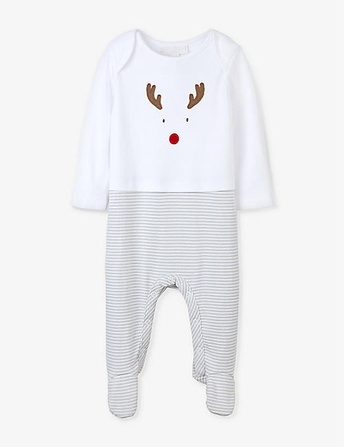 THE LITTLE WHITE COMPANY：Jingles 撞色条纹有机棉婴儿服 0-24 个月