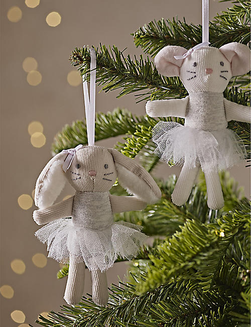 THE LITTLE WHITE COMPANY: Bonnie And Maisie Ballerina Christmas decorations 21cm