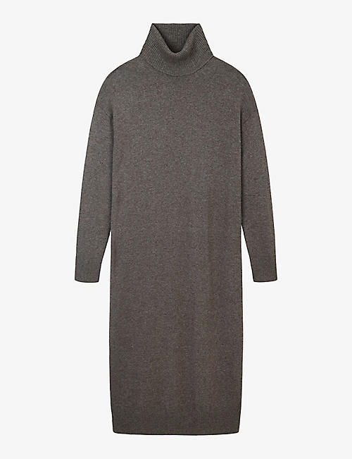 THE WHITE COMPANY: Turtleneck knitted midi dress