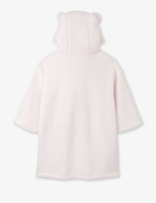 The Little White Company Boys Pink Kids Bear Oversized Recycled-polyester Hoody 7-12 Years In Pink
