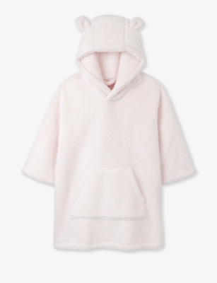 The Little White Company Boys Pink Kids Bear Oversized Recycled-polyester Hoody 7-12 Years