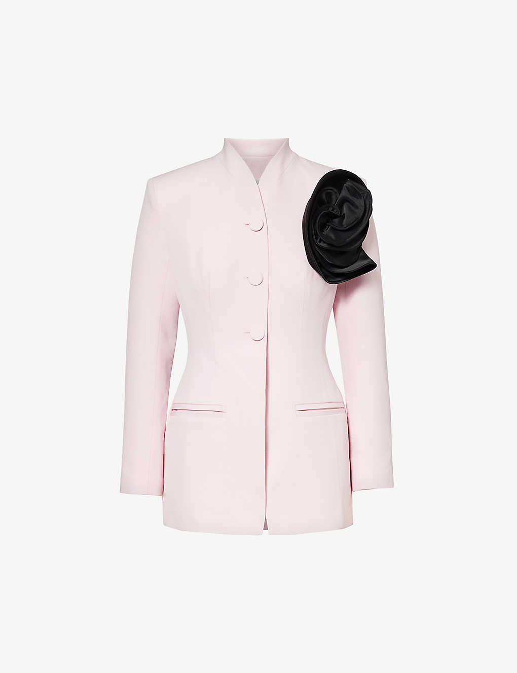 Huishan Zhang Womens Lilac Ice Andrew Floral-brooch Wool Jacket