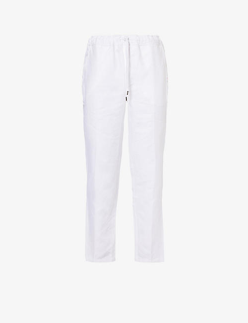 DEREK ROSE: Sydney regular-fit straight-leg linen trousers