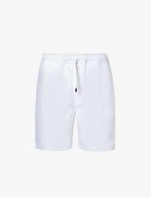 Derek Rose Mens White Sydney Drawstring-waistband Linen Shorts