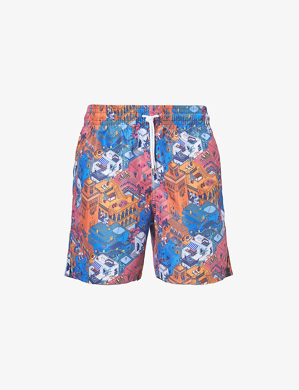 Derek Rose Mens Multi-coloured Maui Graphic-print Swim Shorts