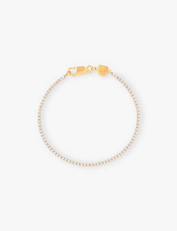 Tennis 18ct Yellow-Gold Plated Brass and Cubic Zirconia Bracelet