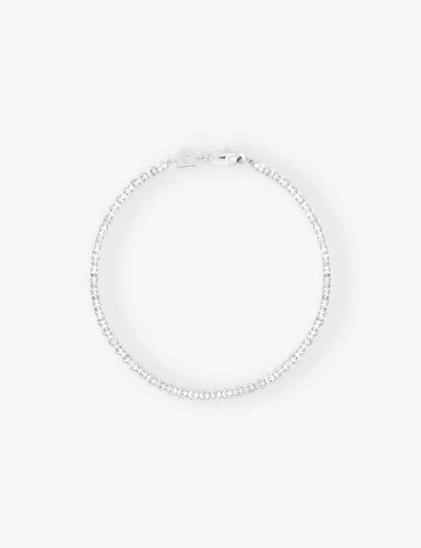 Tennis Rhodium-Plated Sterling-Silver and Cubic Zirconia Bracelet