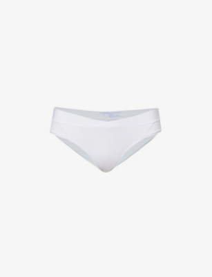 Underdays Womens White Everyday Mid-rise Stretch-woven Briefs