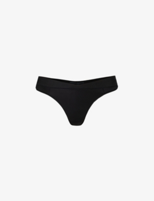 Underdays Womens Black Everyday Mid-rise Stretch-woven Thong