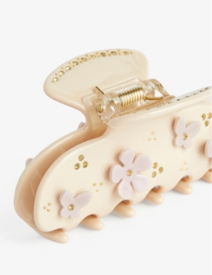 Sweetheart crystal-embellished cellulose acetate hair clip