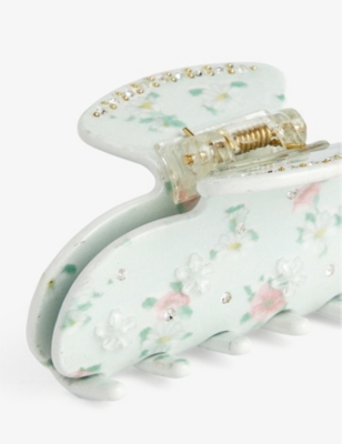 Sweetheart crystal-embellished cellulose acetate hair clip