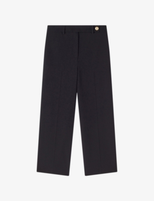 Lk Bennett Womens Bla-black Bibi High-rise Cropped Stretch-woven Trousers In Black